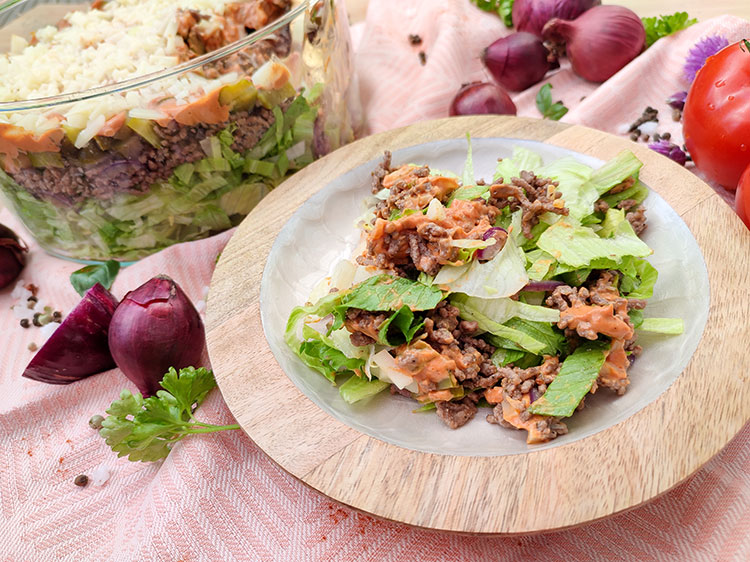Schichtsalat – gesunder Bic Mac Salat
