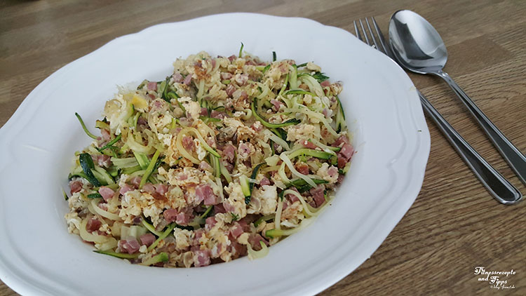 Zoodles „Carbonara“ – Zucchininudeln