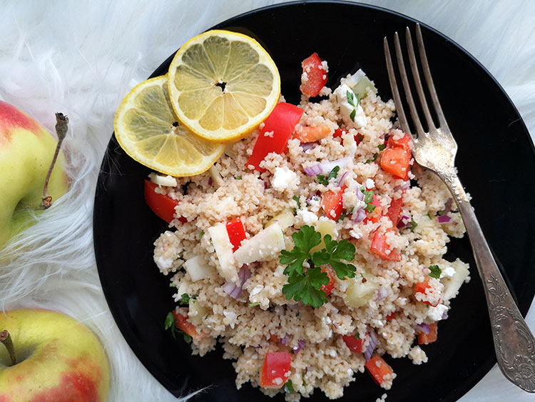 Fruchtiger Cous Cous Salat mit Schafskäse - Fitnessrezepte und Tipps